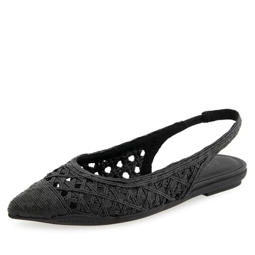 Aerosoles Women's Diego Ballet Flat, Black Embroidered Raffia, 8.5