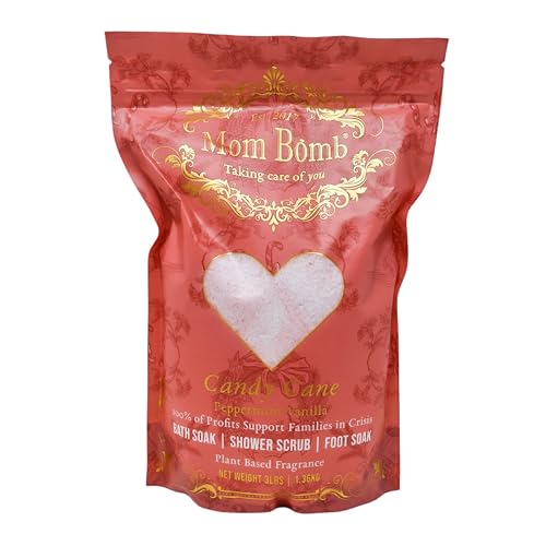 Mom Bomb Candy Cane Bath Soaks: Indulge in 3 lbs of Serenity for Baths, Showers, and Foot Treatments