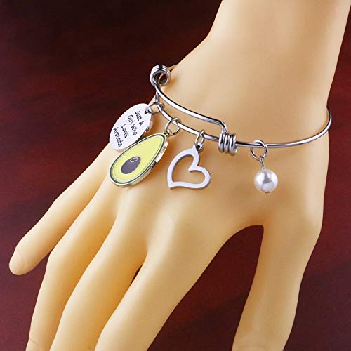 BOSATE Avocado Bracelet Funny Avocado Gift Just A Girl Who Loves Avocado Avocado Lover Gift Friendship Bracelet Vegan Jewelry Avocado Queen Gift3