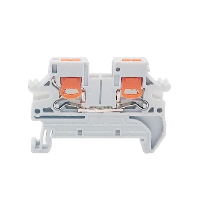 10Pcs PTV 2.5 DIN Rail Terminal Block Side-Entry Push-in Connection 2.5mm² 26-12AWG Cable Wiring Electrical Wire Connector(PTV2.5-Green)