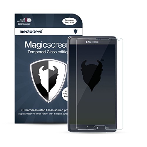 MediaDevil Screen Protector for Samsung Galaxy Note 4   Tempered Glass Clear Edition (1 Pack)
