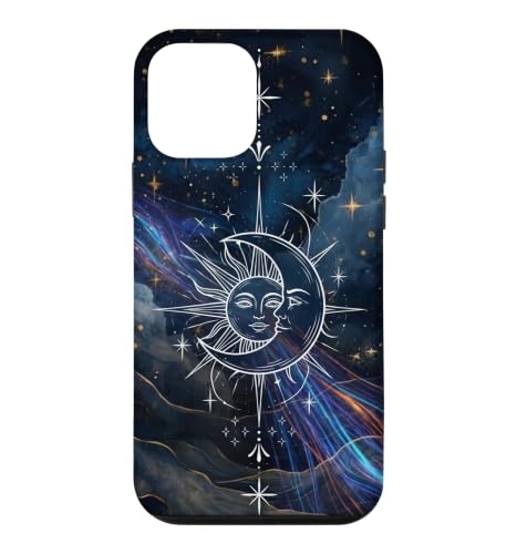 Mystical Sun Moon Nebula Art Cosmic Harmony Design �X�}�z�P�[�X iPhone 12 mini �p