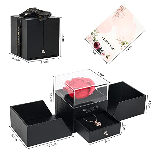 Anzrle Rosa Eterna con Collana a Cuore la Bella e