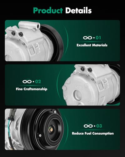 Image of SCITOO AC Compressor for Chevy for Colorado 3.7L 2007-2012 | Fast Cooling, Ultra Low Noise (≤72 dB) Air Conditioner Compressor for Summer, with Clutch, 1521194 1029025 1129025 1229025