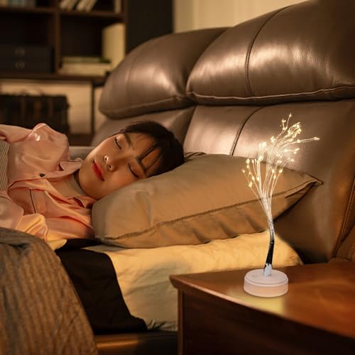 Lámpara de noche LED en forma de árbol, blanca, pequeña miniatura 4