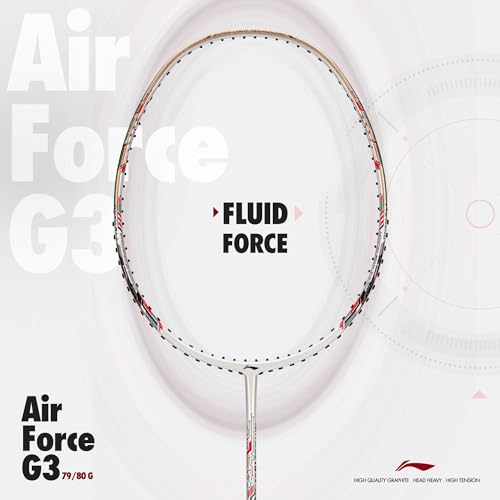 Image of Li-Ning Air Force G3 Badminton Racket with Full Cover | Max Tension : ≤30 lbs | Superlight Technology | Aerotec Beam | Dynamic Frame