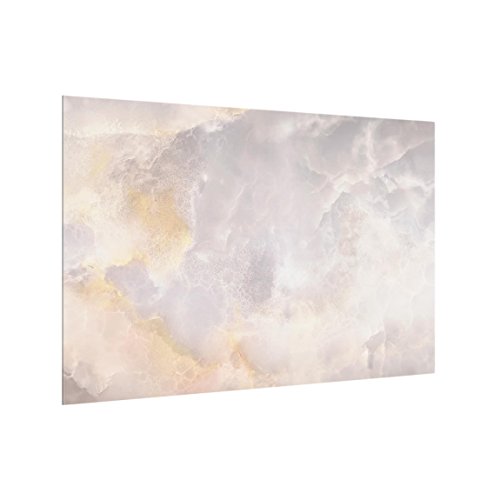 Fond de hotte en verre magnétique 90x59cm panneau gris 3D