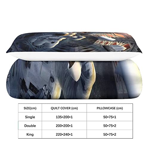 Housse de couette astronaute 3D microfibre 135x200cm avec taie d'oreiller - 6