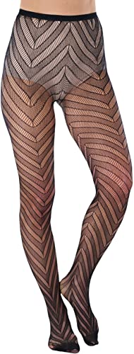 Image of ToBeInStyle Women's Vintage Art Deco Chevron Ornate Design Tights Pantyhose