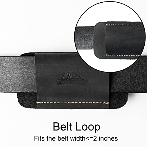 Topstache Knife Sheath, Handmade Knife Holster, Horizontal Carry Leather Sheath For Belt, Edc Pocket Organizer For Men,Size S,Black #TOP4