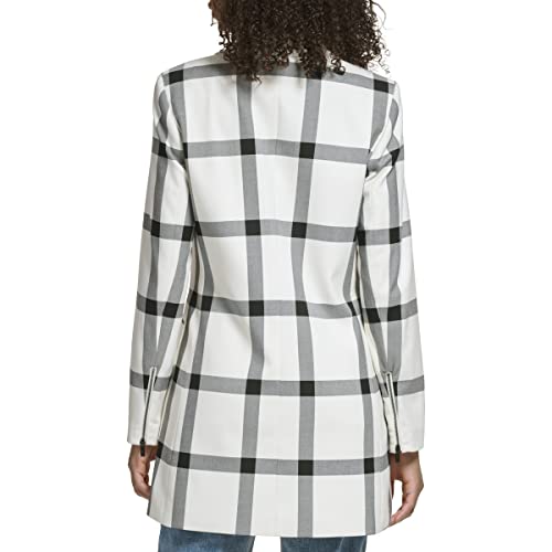 Karl Lagerfeld Paris Women's Windowpane Long Sleeve Soft Jacket4