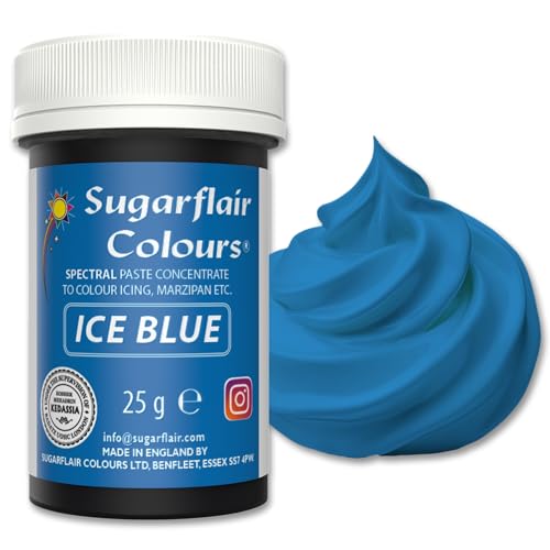 Sugarflair Spectral Concentrated Paste Colours Ice Blue, Colorante Alimentario Pasta, Colorantes para Pasta De Azúcar y Mazapán - 25g