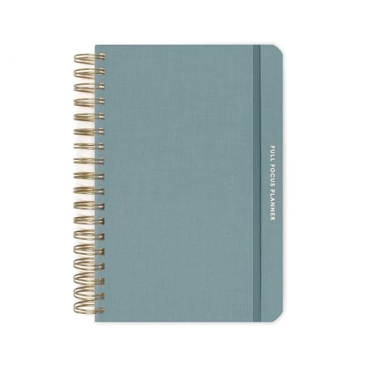 Full Focus Linen Coil Planner by Michael Hyatt - The #1 Daily Planner to Set Annual Goals, Increase Focus, Eliminate Overwhelm, and Achieve Your Biggest Goals - Hardcover (Sea Blue)