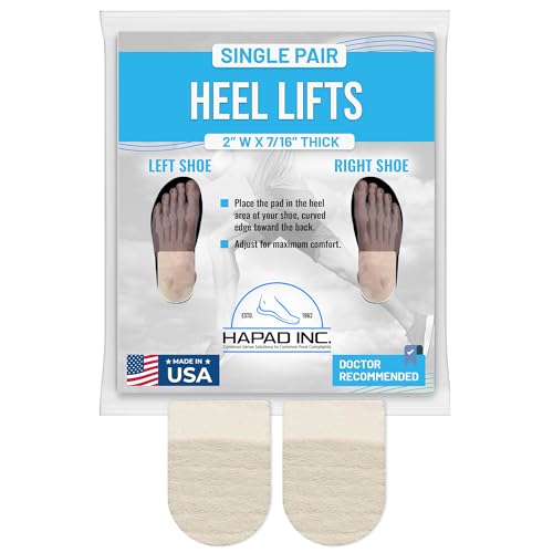 Image of HAPAD Heel Lifts for Women & Men, 7 /16 inch Height, 2 inch Width (Pack of 1) - Supportive, Breathable Shoe Heel Inserts, Pads - Shoe Lifts for Uneven Legs, Length Discrepancy, Achilles Tendonitis, Heel Pain