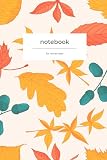 notebok: A notebook with a fallen leaf illustration