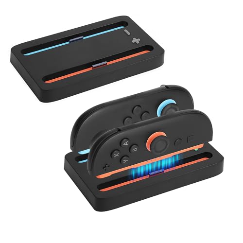 Hounyoln Mini Charger Dock Switch 2 JoyCons ゲーミングコントローラー用 - JoyCons リモートドッキング 充電ステーションアクセサリー (ブラック)（Amazon）