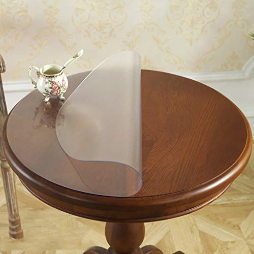 Nappe ronde imperméable en PVC transparent et tampon en caoutchouc pour table à manger