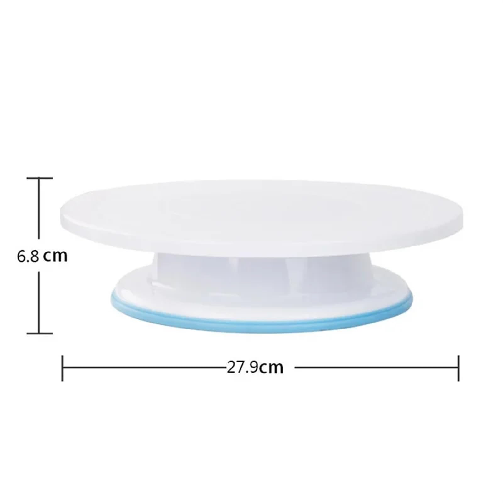 Tocadiscos giratorio para tartas, soporte de plástico antideslizante para tartas y bricolaje, plato redondo para tartas para fácil detección de pasteles, herramienta de cocina