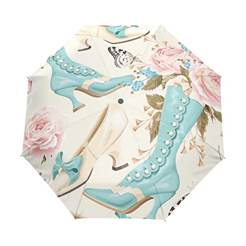 Parapluie pliable motif rose et papillon une idée cadeau idéale