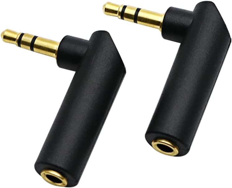 rgzhihuifz 3.5mm Angle Male to Female Audio Adapter, 90 Degree Right Angle Gold-Plated TRS Stereo Jack Plug AUX Connector Compatible with Headset, Tablets, MP3 Players, Speakers(2 Pack) rgzhihuifz 3.5mm Angle Male to Female Audio Adapter, 90 Degree Right Angle Gold-Plated TRS Stereo Jack Plug AUX Connector Compatible with Headset, Tablets, MP3 Players, Speakers(2 Pack)