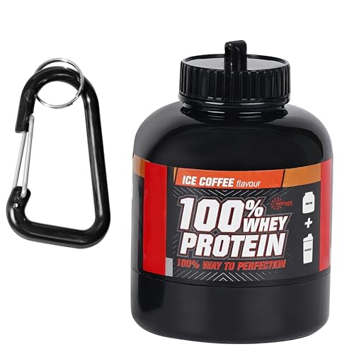Protein Powder Funnel Keychain Portable to Go Container for Gym Fitness & Travel Durable Key Chain Supplement Holder Big 1pc