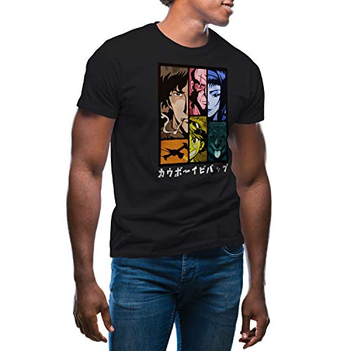 GR8Shop Cowboy Bebop Color Anime Characters TV Camiseta de Hombre Negra Size M Cover