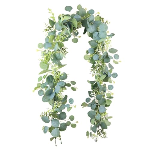 Guirnalda de Eucaliptos Artificiales, Plantas Artificiales Decorativas, Plantas de Interior, Decoración de Fiesta de Boda, Jardín de Casa