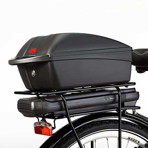 FISCHER Gepäckträger-Box, passend für alle gängigen Gepäckträger, geeignet für E-Bikes, abschließbar, schwarz