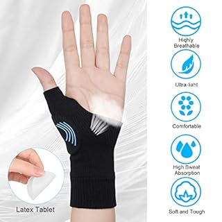 ACWOO Guanti da Artrite, 1 Paio Guanti Compressione per Pollice Polso con Gel Cuscinetti, Guanti Supporto Traspirante per Tunnel Carpale Pollice Dolore e Infortuni, Tendinite e Slogature (L)