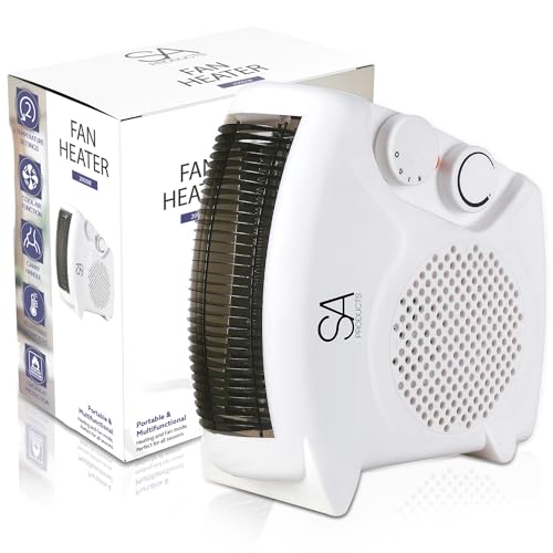 SA Products Fan Heater with 2 Heat Settings & Cool Function – Portable Heater Fan Heaters for Home...