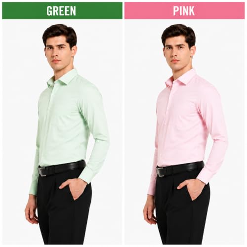 Image of Men's Solid Formal Shirt | Premium Cotton Rich Full Sleeves Shirt | Comfort Fit Office Wear Shirt with Single Chest Pocket | Stylish Casual & Formal Shirt for Men