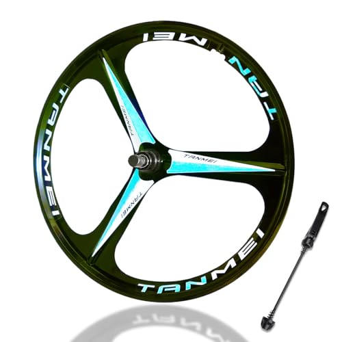 ZCXBHD 26" ܂肽ݎ]ԗp }OlVE BMX zC[Zbg 3{X|[N s[X\ ]ԃfBXNu[LΉ 100/135mm nu 6-9[^[(Black-Blue,Front)