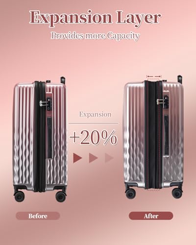 Image of Carry On Luggage 22x14x9 Airline Approve, Expandable 20 Inch Hardside Large Suitcase with Wheels TSA Lock
