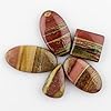 CRYSTALINES 5pcs, Natural Owyhee Picture Jasper Gemstone Cabochon, Wholesale Flatback Crystals, DIY Crafts-Jewelry Making, Polished Loose Stones Supplies, Wire Wrapping, Gem Collection, AAA Grade #1