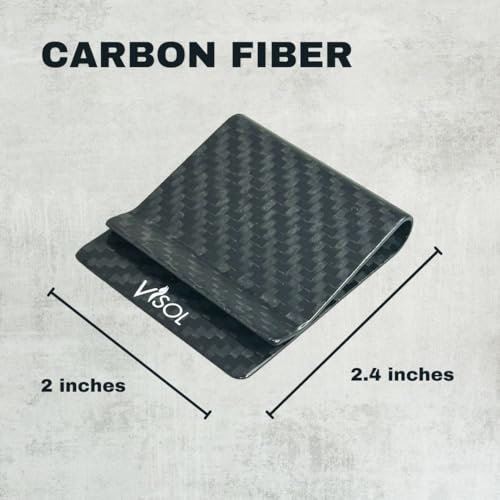 Visol Personalized Carbon Fiber Money Clip Wallet Business Card Holder Gift for Men with Free Engraving (Black Wide)3