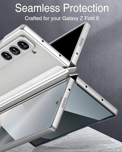 Image of Kapa Magnetic Hinge with Inbuilt Stand Case for Samsung Galaxy Z Fold 6 | Shockproof Stand Hybrid Bumper Back Cover (Silver)