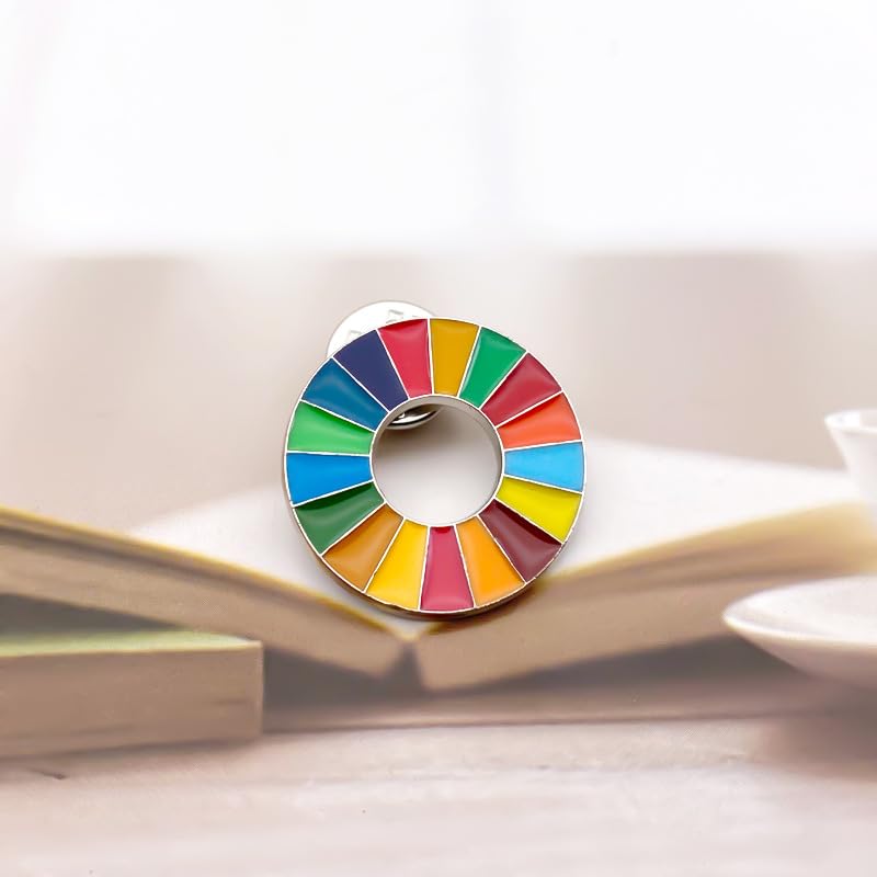 Image of BaronHong Sustainable Development Goals Brooch,United Nations SDGs Pin Badge,Rainbow Lapel Pin,Enamel Pin Decoration