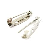 broschennadel selbstklebend Farbe: Platin Charming Beads Paket 50 x Platin Eisen Auflage 5 x 20mm Broschennadeln - (HA07785)