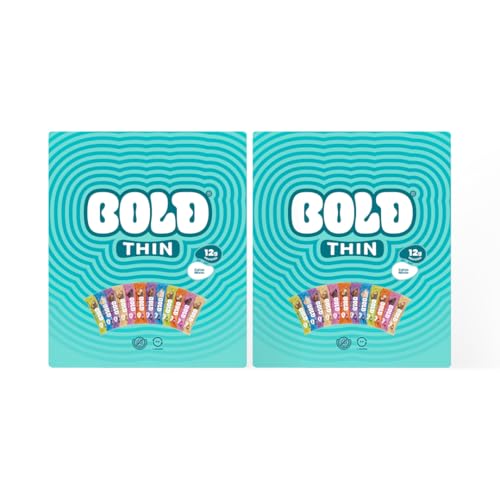 BOLD Snacks barra de proteína - 2 caixas BOLD Thin Mista (2 Caixas C/ 12 unid.)