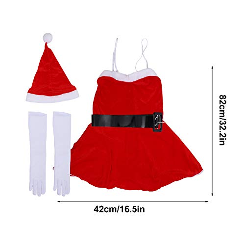 Amosfun 1 set kerstthema dameskostuum cosplay prestaties kleding feestgunst - Afbeelding 3