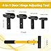 Door Hinge Adjustment Tool, 4 in 1 Hinge Gap Adjustment Wrench Residential and Commercial Heavy Door Hinge Repair, Hinge Repair Wrench for Round Bolt Hinged Doors