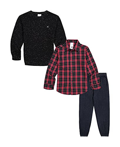 Image of Calvin Klein boys 3-piece Sweater Set With Matching Button-down Shirt and Pants