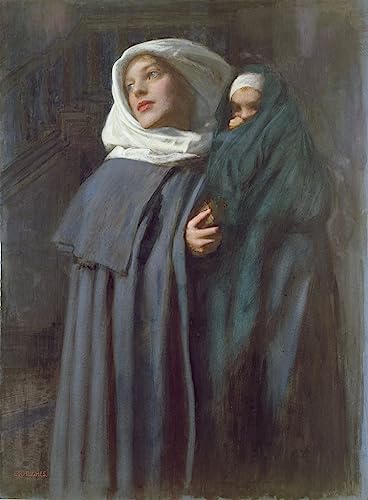 Póster de la pintura famosa Madre e figlio para decorar tu salón elegantemente con arte de 60x90cm