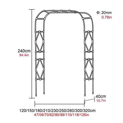 Pergola métallique résistante aux intempéries contre le vent de 280cm