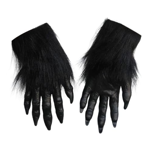 Qoukonao Griffes de loup-garou | 2 gants d'Halloween – Gants de costume d'Halloween amusants, griffes de loup effrayantes pour adultes, enfants, garçons et filles, 4, D