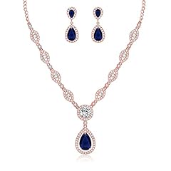 Blue CZ-Rose gold Plated