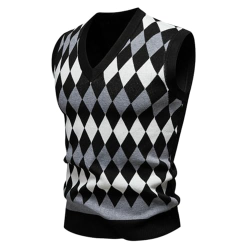 Chaleco de punto a cuadros hombre para looks de oficina en invierno