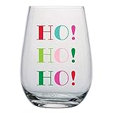 Creative Brands Slant Collection-Holiday Copa de vino sin tallo, 20 onzas, Ho Ho Ho Ho