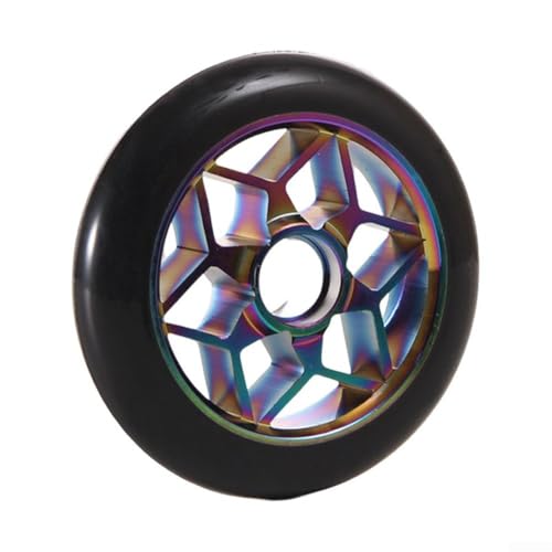 Accarugty Ruedas de scooter profesional de 110 mm, piezas de repuesto para patinete de acrobacias, cubo de aleación de aluminio con neumático de poliuretano de alta elasticidad, rodamientos Abec-9