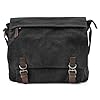 Trendhim Messenger Bag Herren | Canvas Umhängetasche mit Lederdetails & Laptopfach | Schultertasche für Alltag, Arbeit, Büro & Freizeit, 15 Zoll | Schwarz #1
